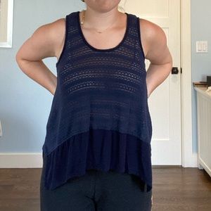 Blue Knit Tank Top
